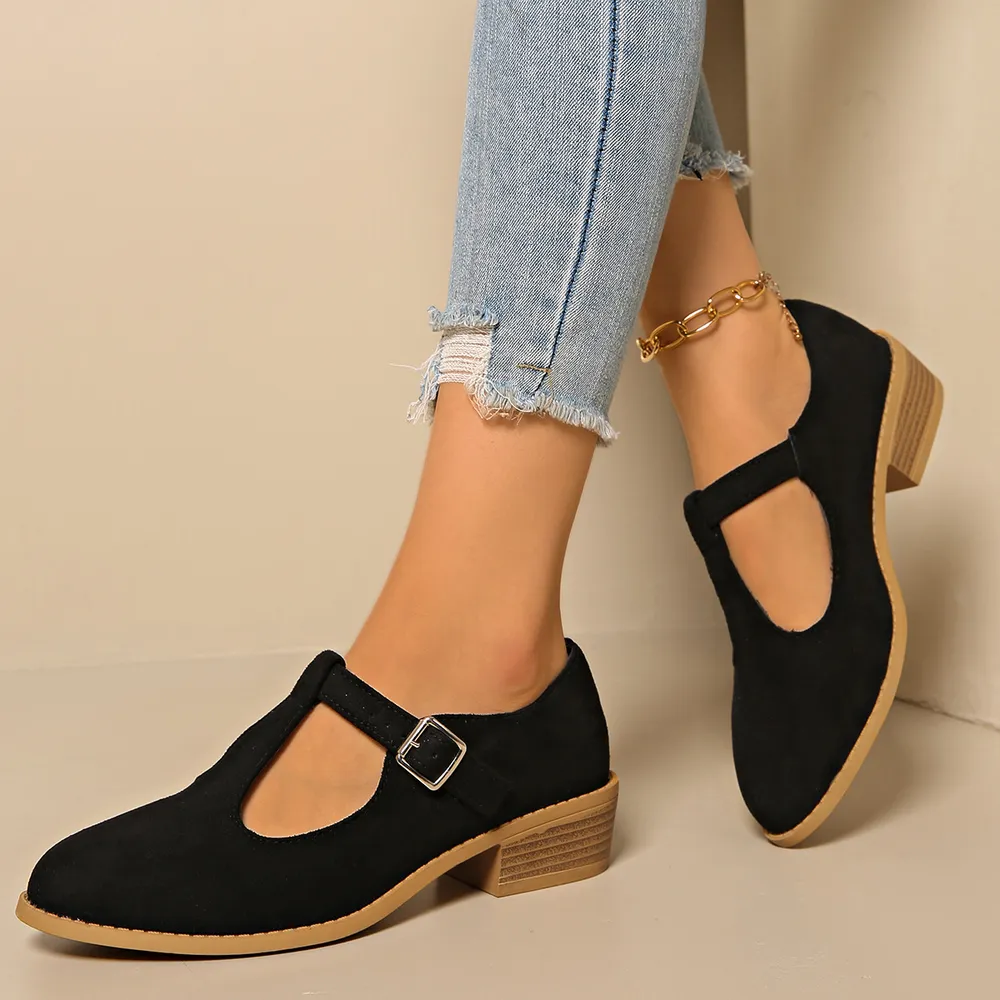 Classic Suede Block Heel Slip-Ons, image 2