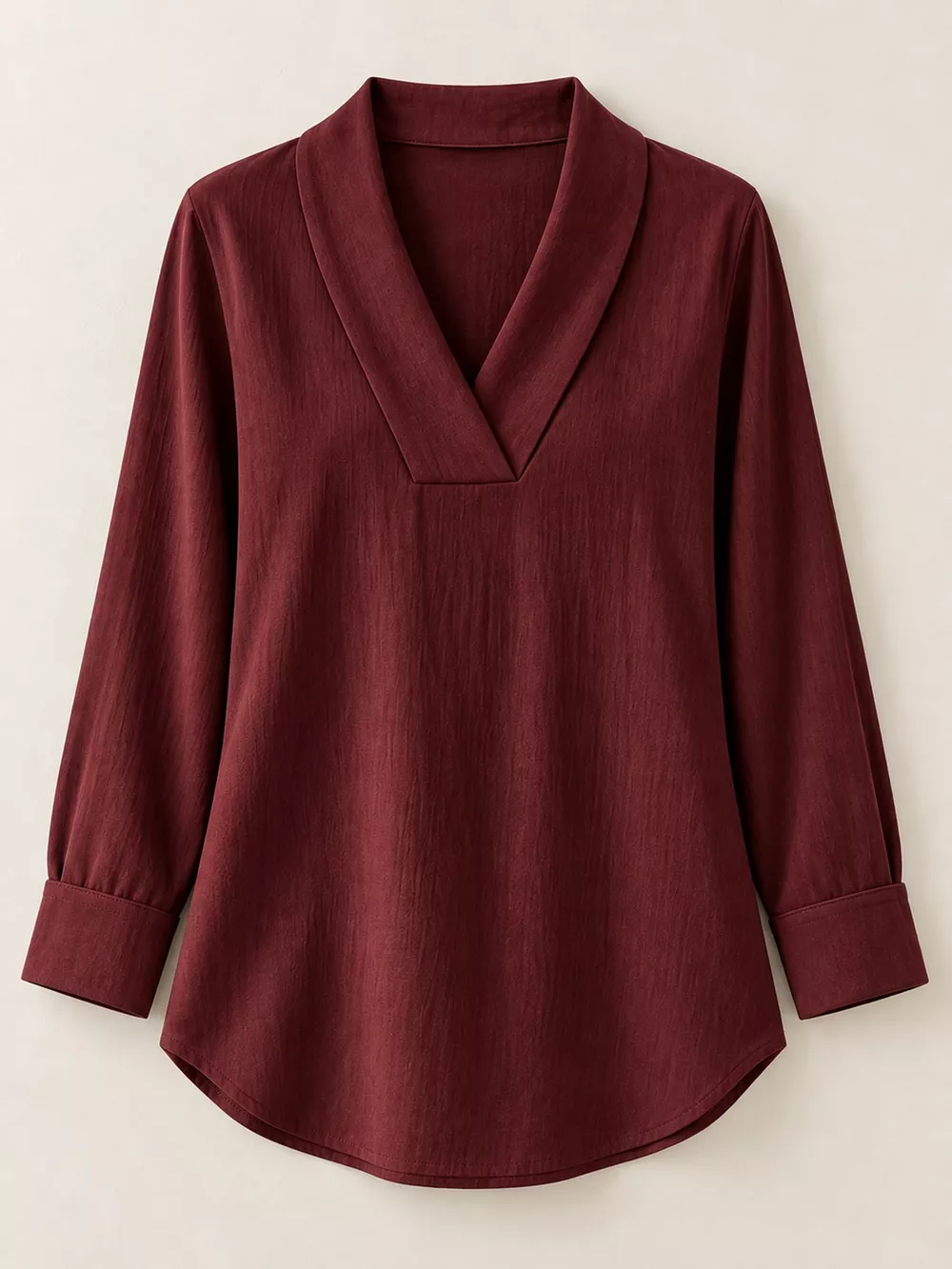 Full Size V-Neck Long Sleeve Blouse Plus Size, image 9