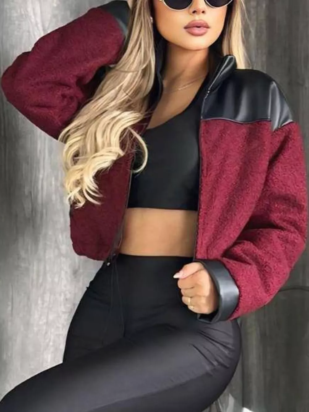 Sherpa Contrast Zip-Up Jacket, image 13