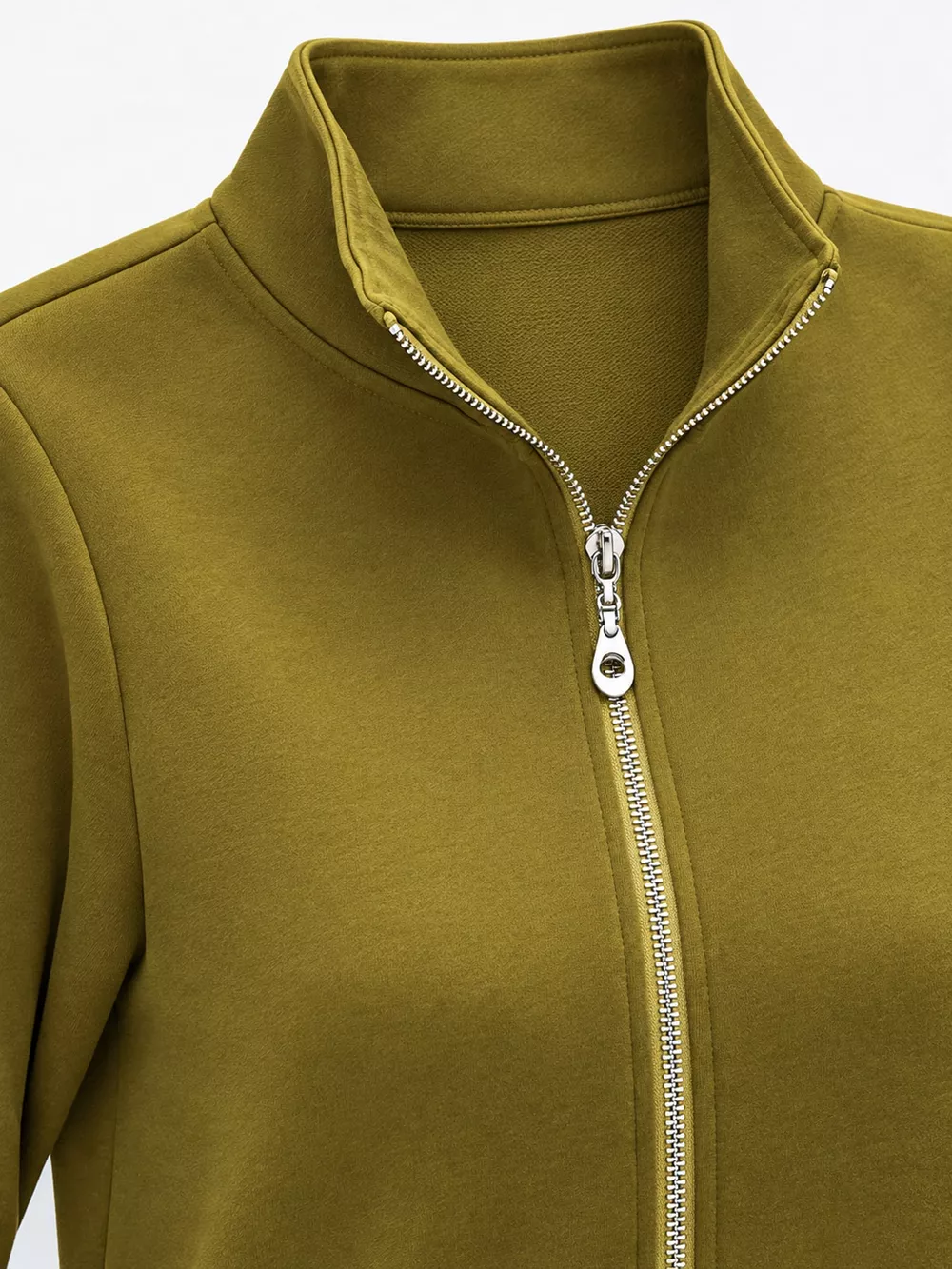 Full Size Stand-Collar Zip-Up Sweatshirt Plus Size, image 29