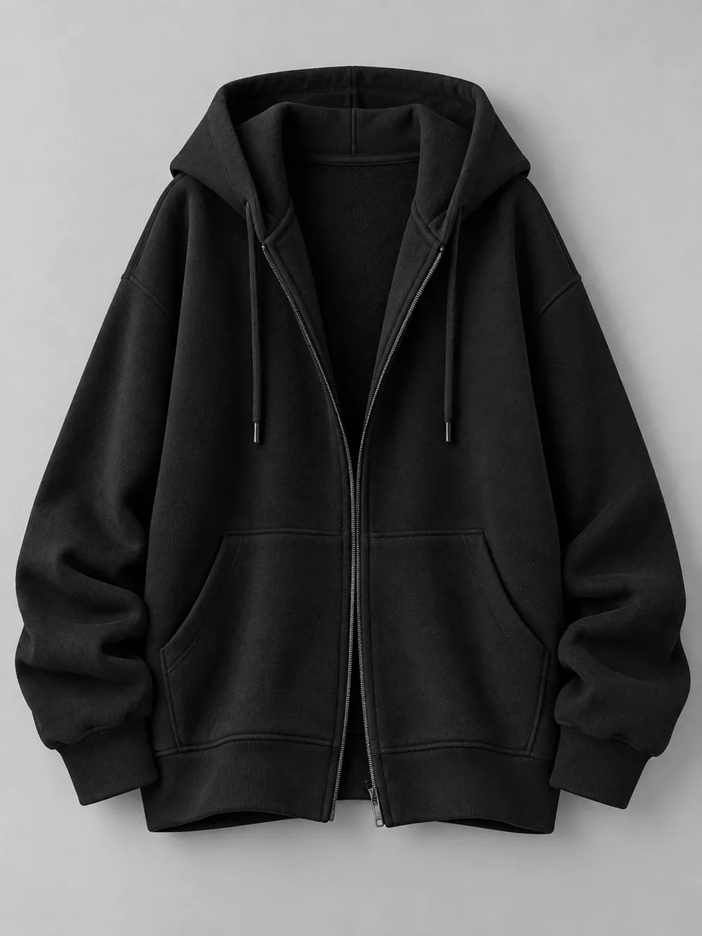 Full Size Zip-Up Dropped Shoulder Hoodie Plus Size, image 13