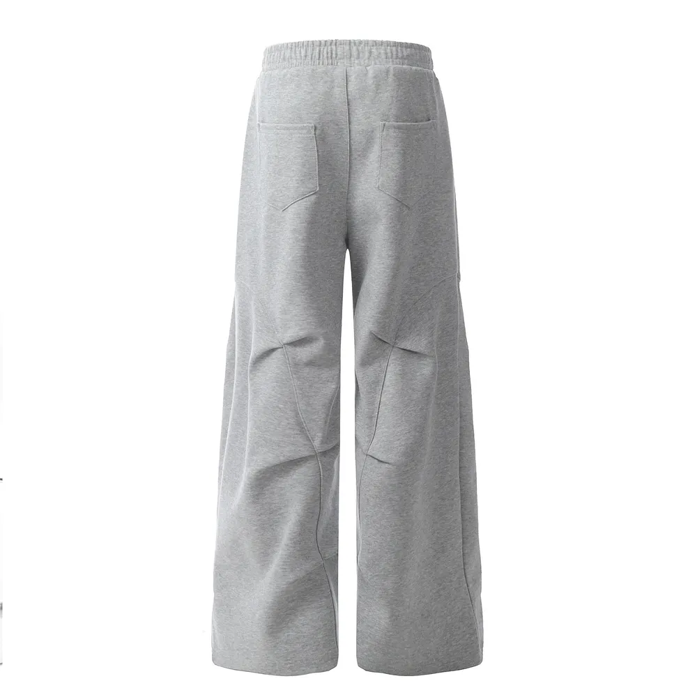 Men's Elastic Waist Wide Leg Sweatpants, image 4