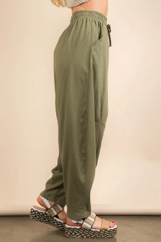 Solid Barrel Comfy Woven Pants, image 2