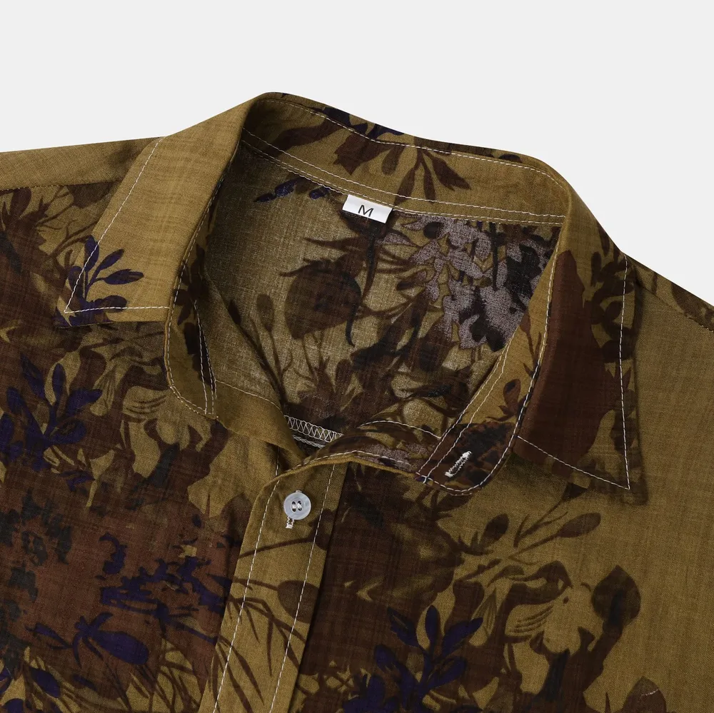 Men's Plus Size Printed Short Sleeve Button Down Casual Shirt, image 12