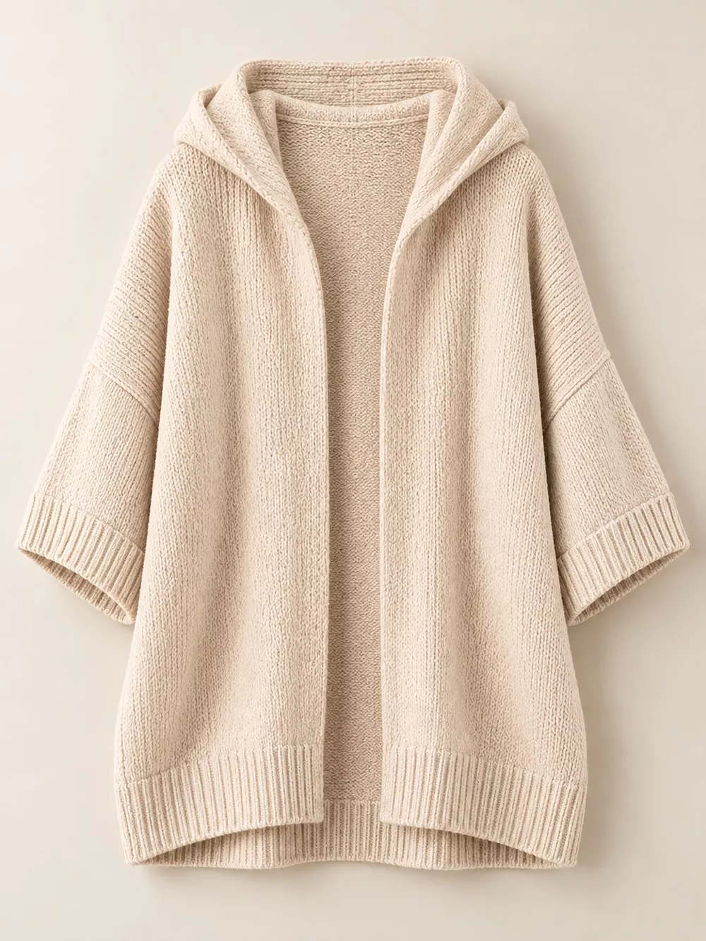 Full Size Hooded Open-Front Knit Cardigan Plus Size, image 4