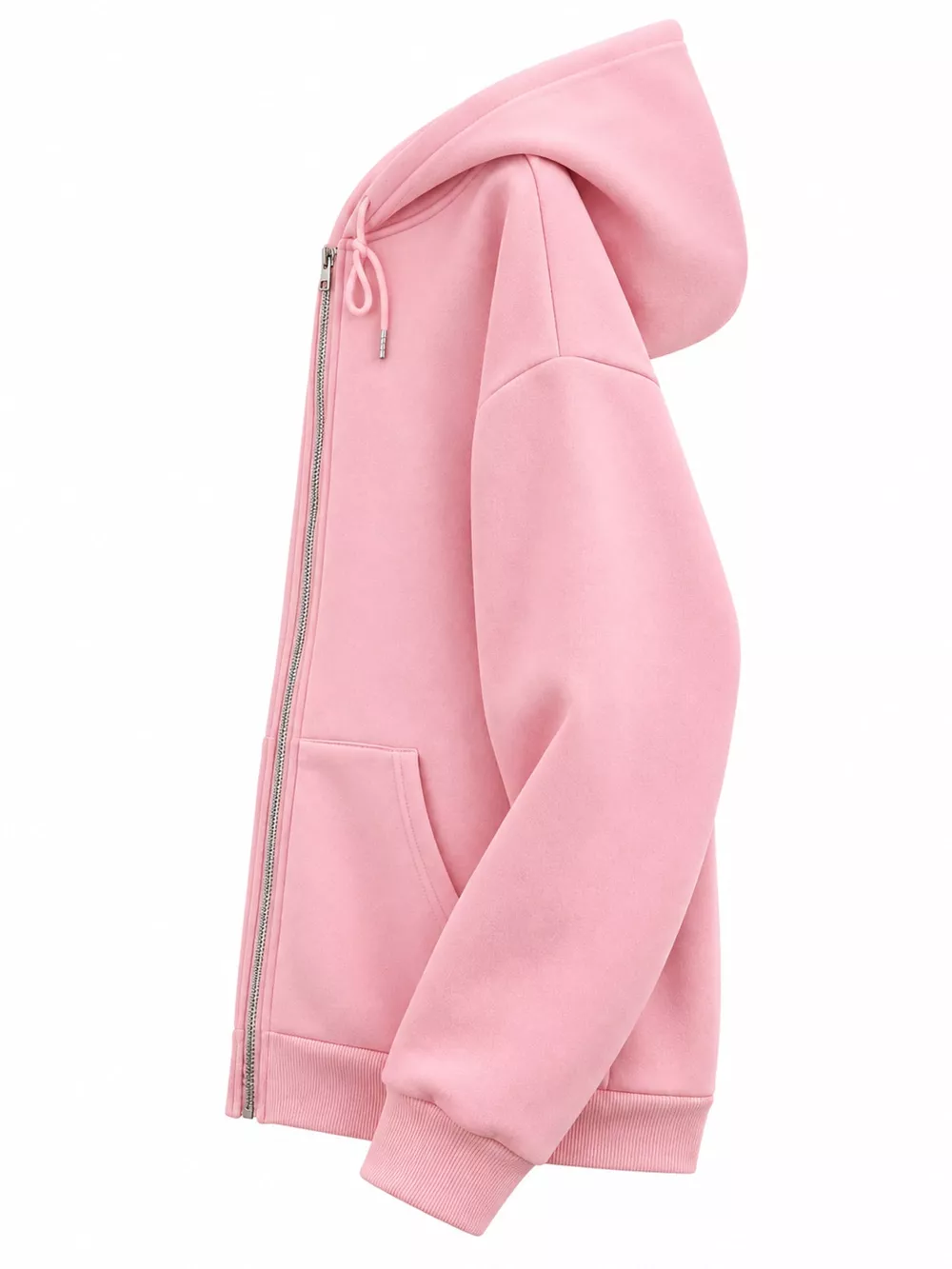 Full Size Oversized Solid Zip-Up Hoodie with Drawstring Plus Size, image 12