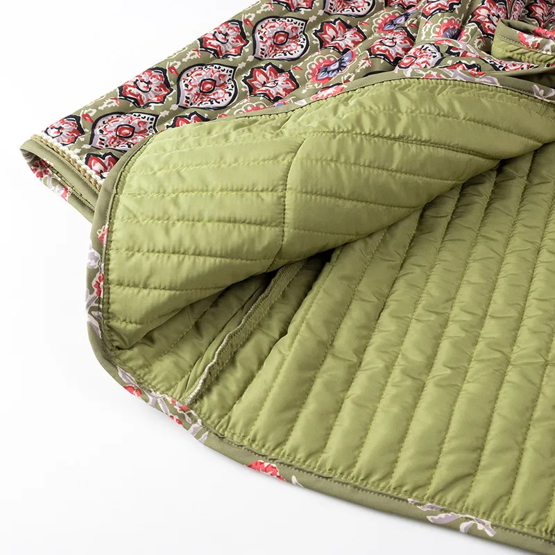 Belted Open Front Floral Winter Coat, image 12