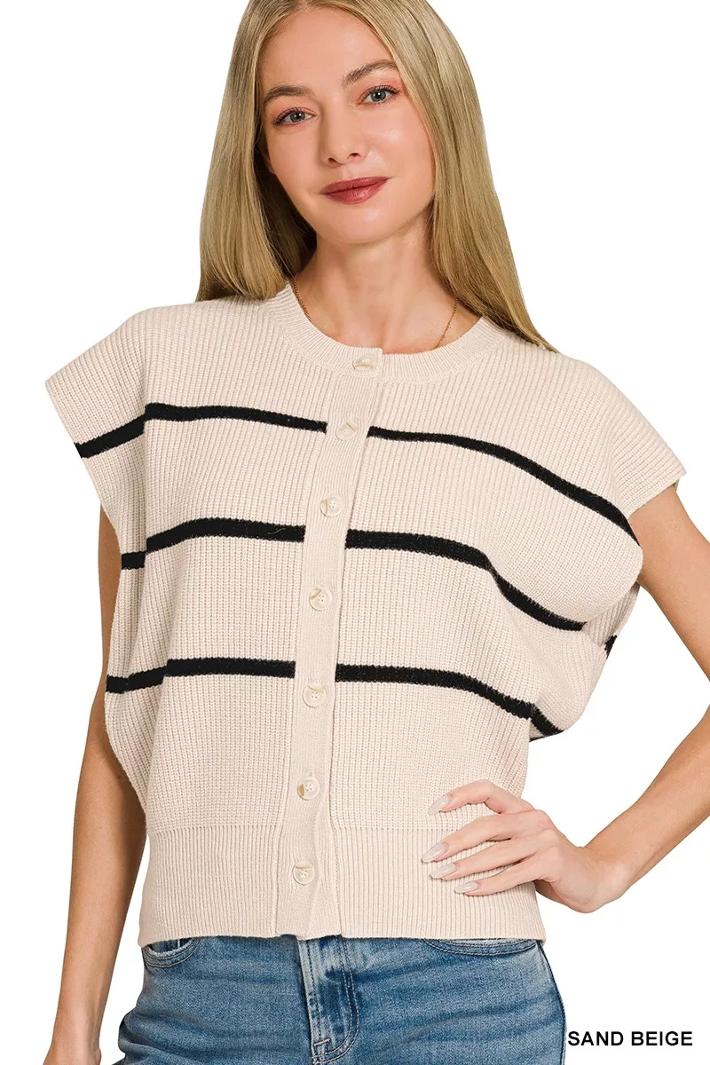 Striped Viscose Sweater Vest