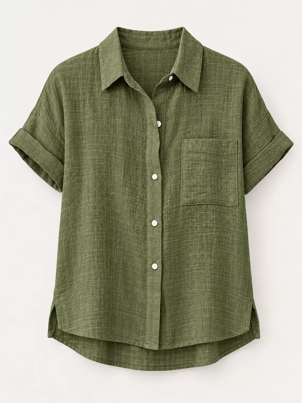 Full Size Button Up Short Sleeve Shirt Plus Size, image 34