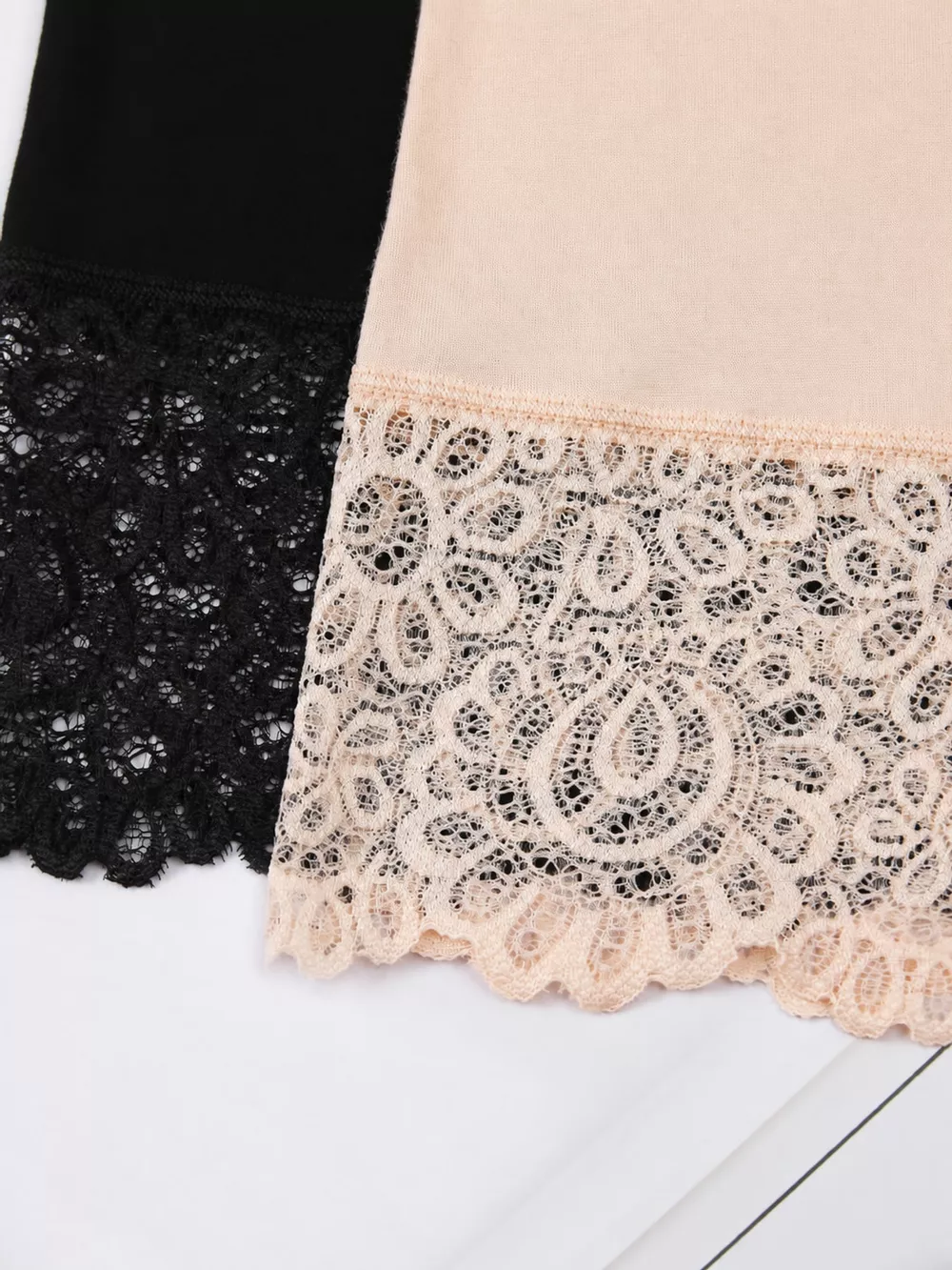 Plus Size High-Waisted Lace Trim Safety Panties, image 12