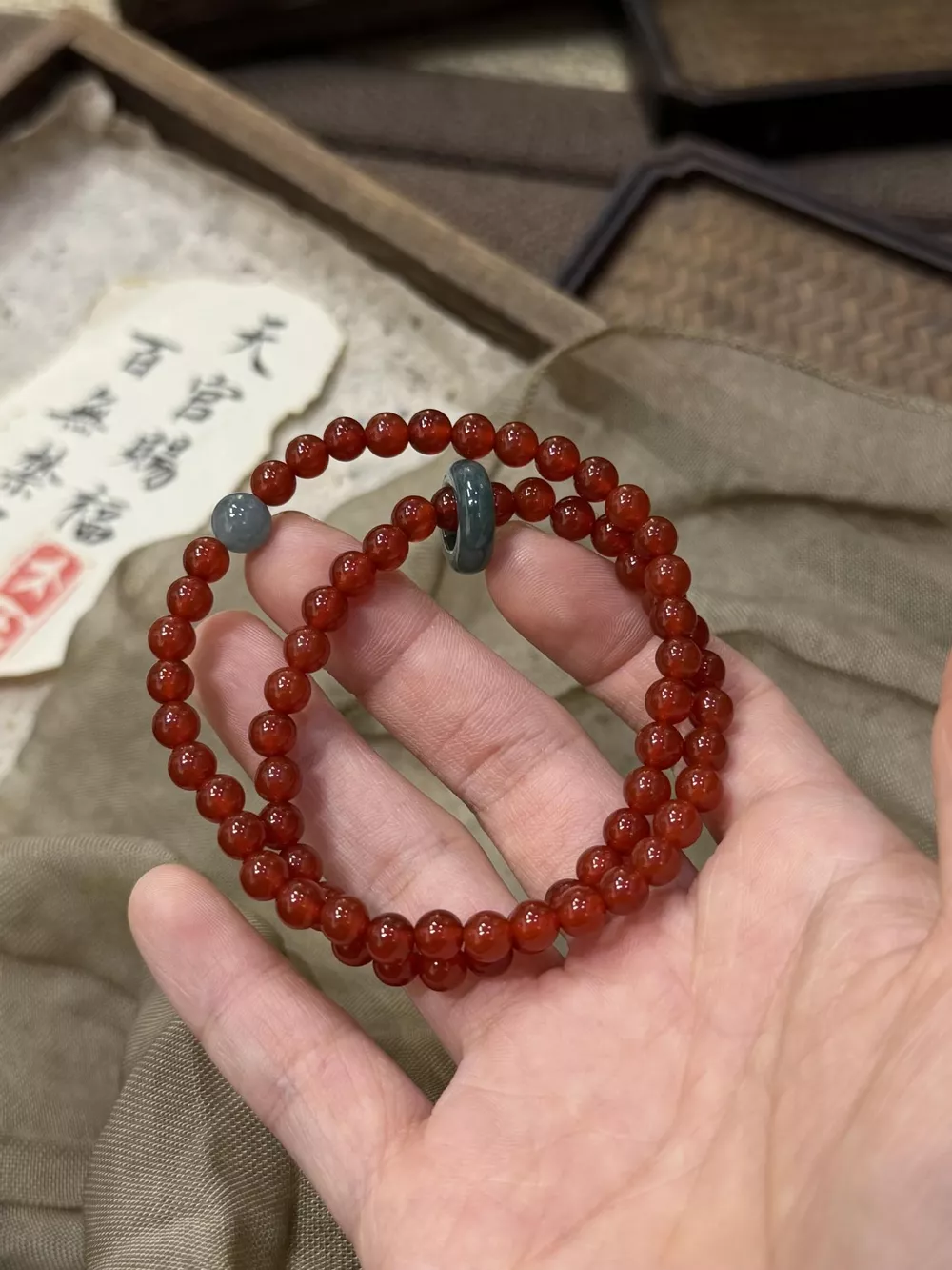 Double Layered Agate Beaded Bracelet, image 3
