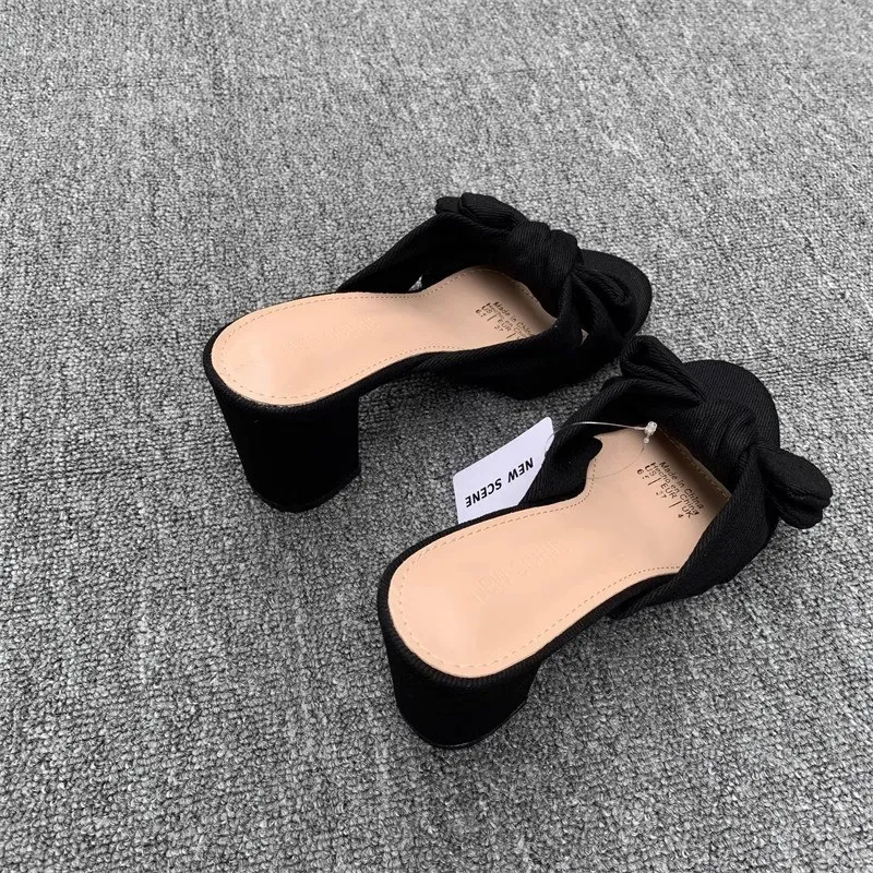 Bow Knot Block Heel Sandals, image 3