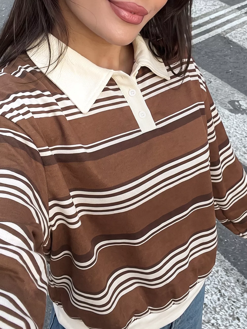 Striped Dropped Shoulder Sweatshirt, image 3