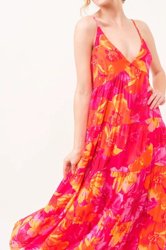 Floral Tiered Maxi Cami Dress with Pockets, image 6