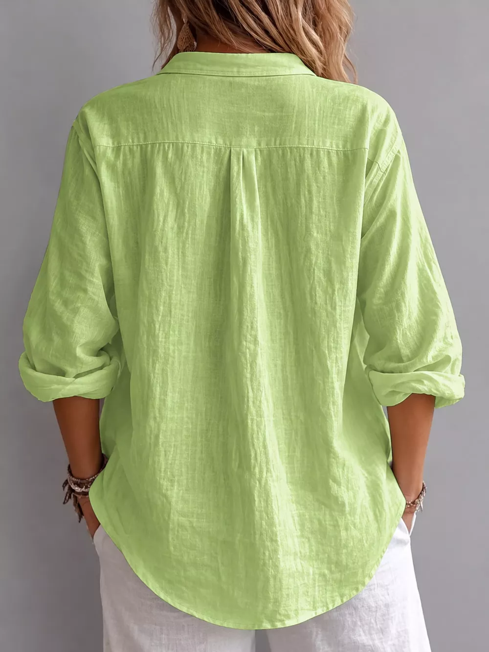 Collared Neck Long Sleeve Blouse, image 9