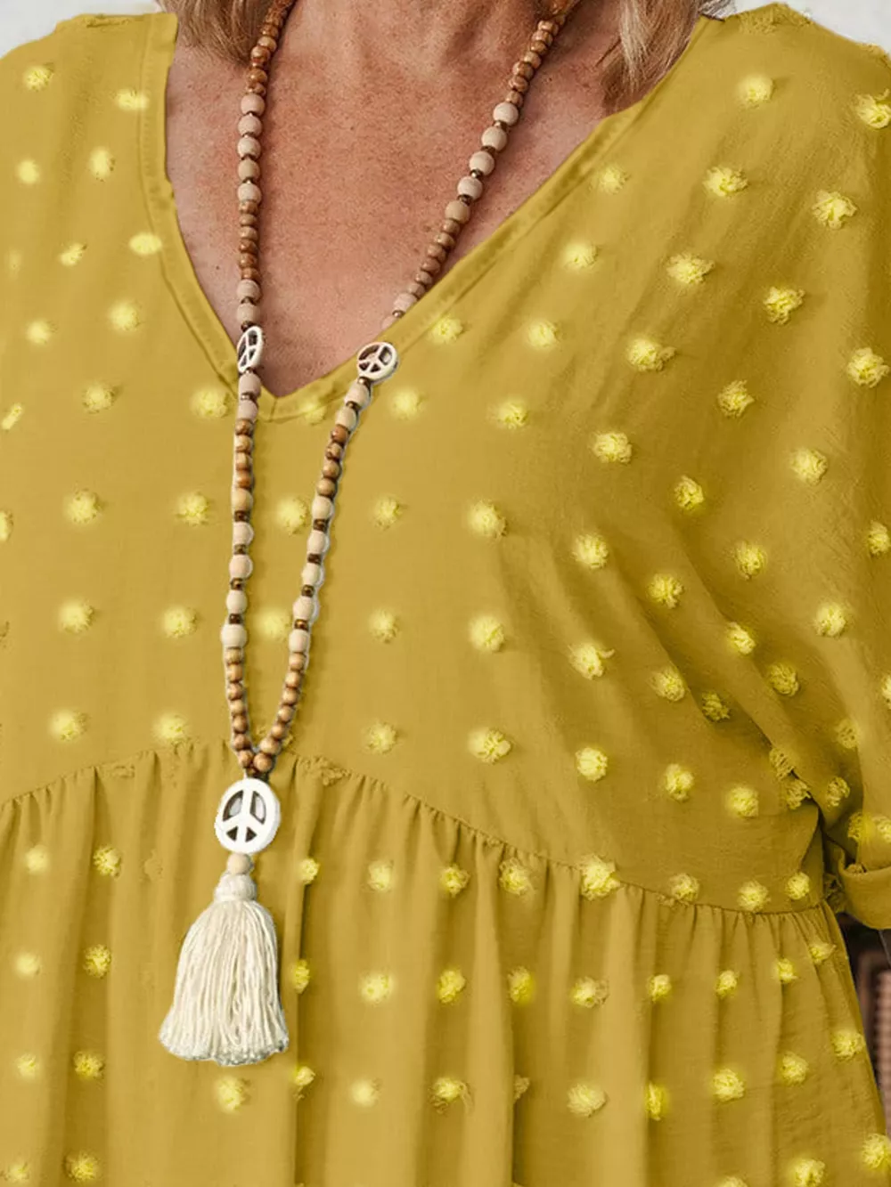 Plus Size Swiss Dot V-Neck Casual Blouse, image 22