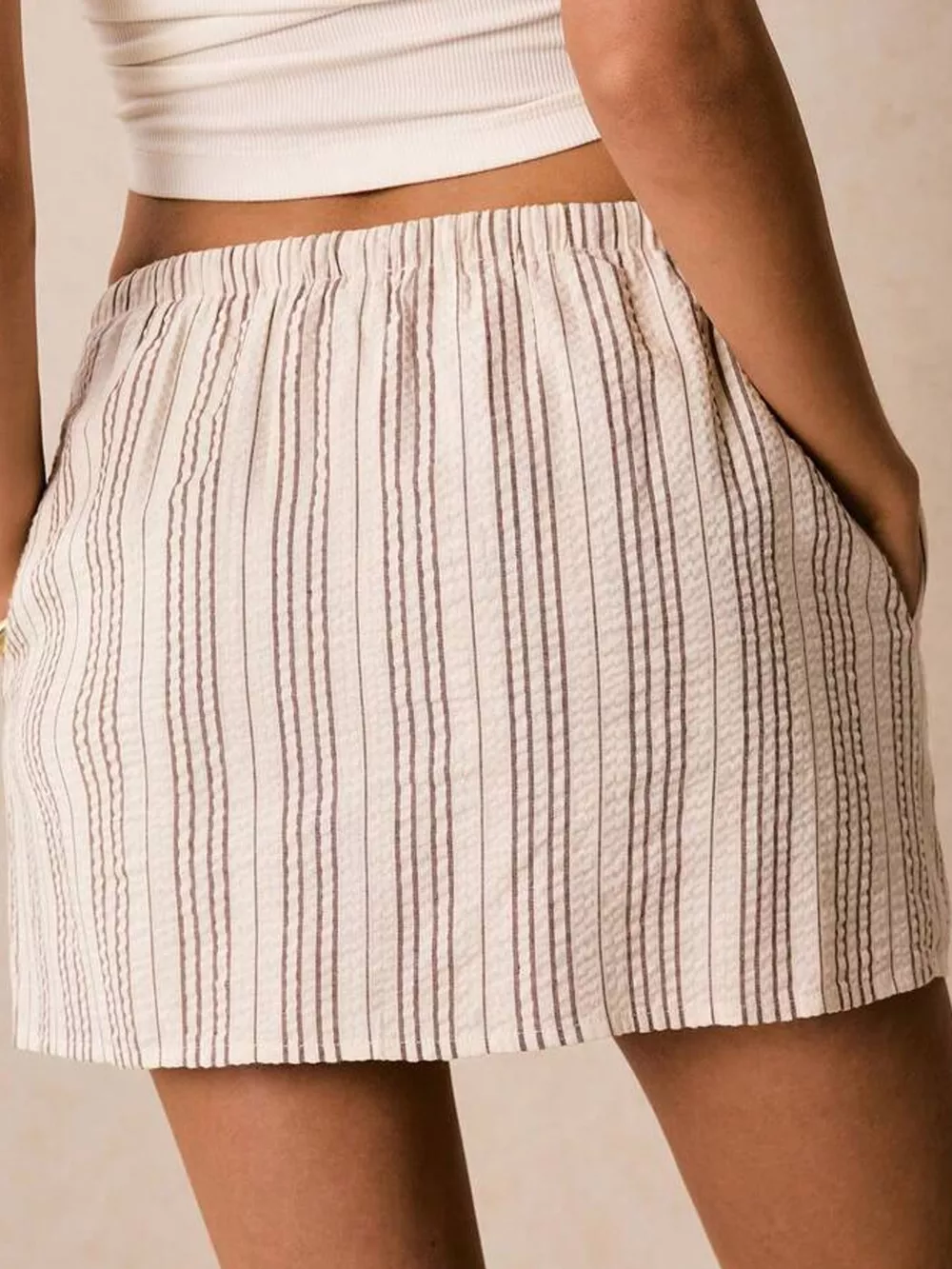 Striped Drawstring Mini Skort, image 11