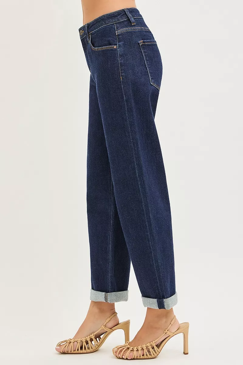 Slouchy Cropped Boyfriend Jeans With Cuffed Hem, image 6