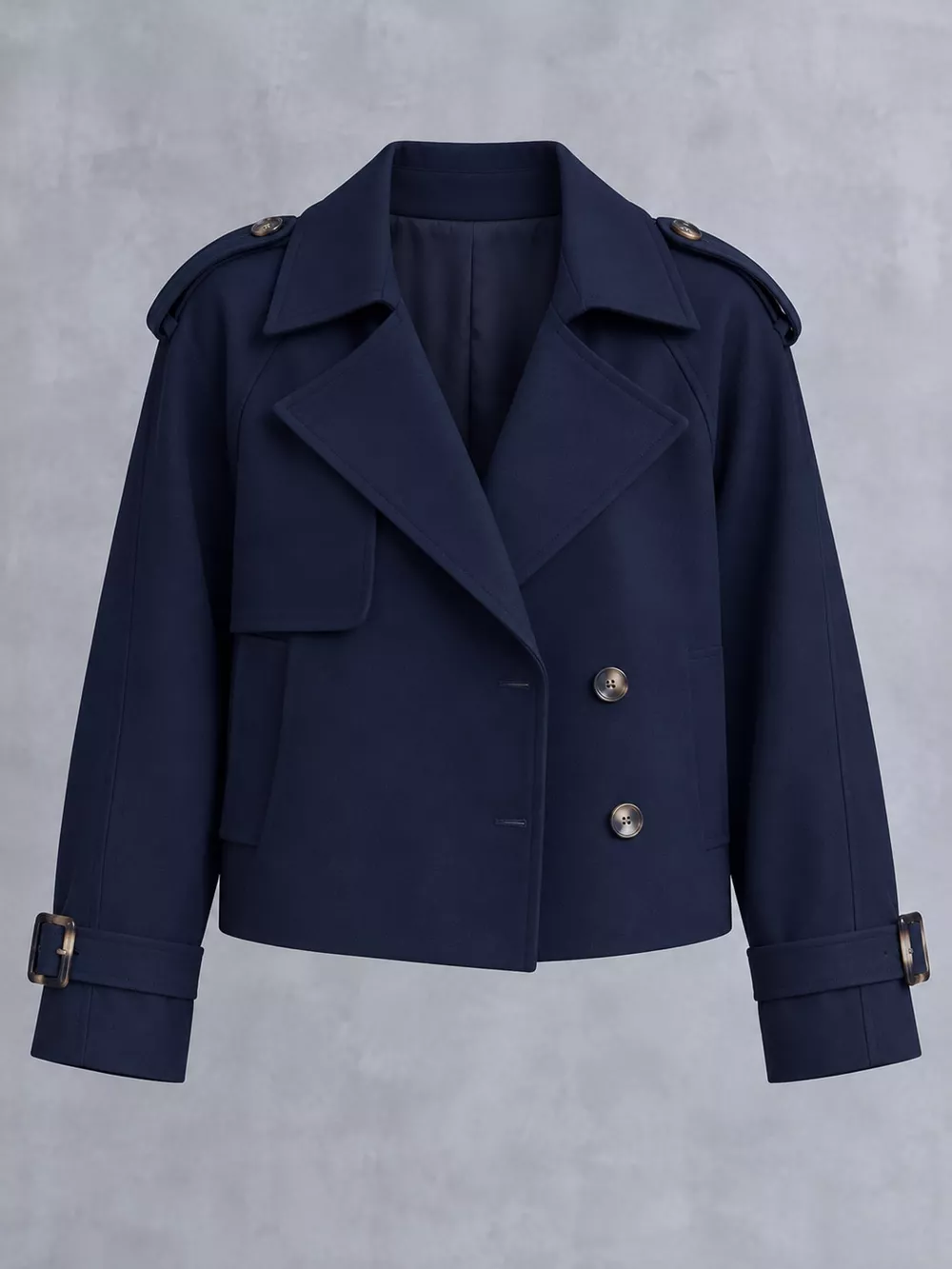 Double-Breasted Cropped Trench Outerwear, image 22