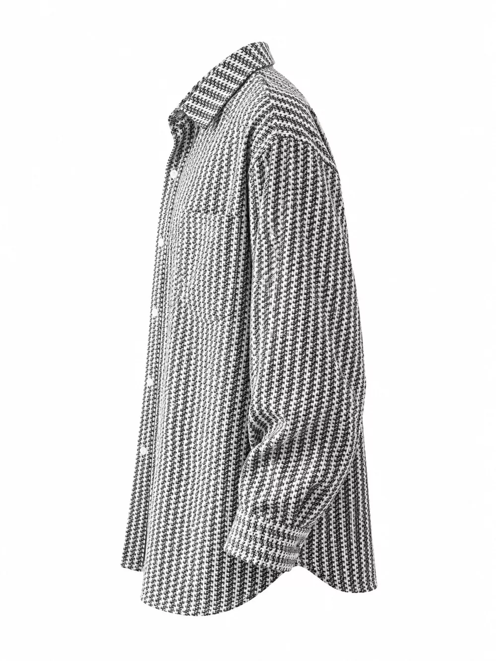 Men's Plus Size Button Up Long Sleeve Shacket, image 2