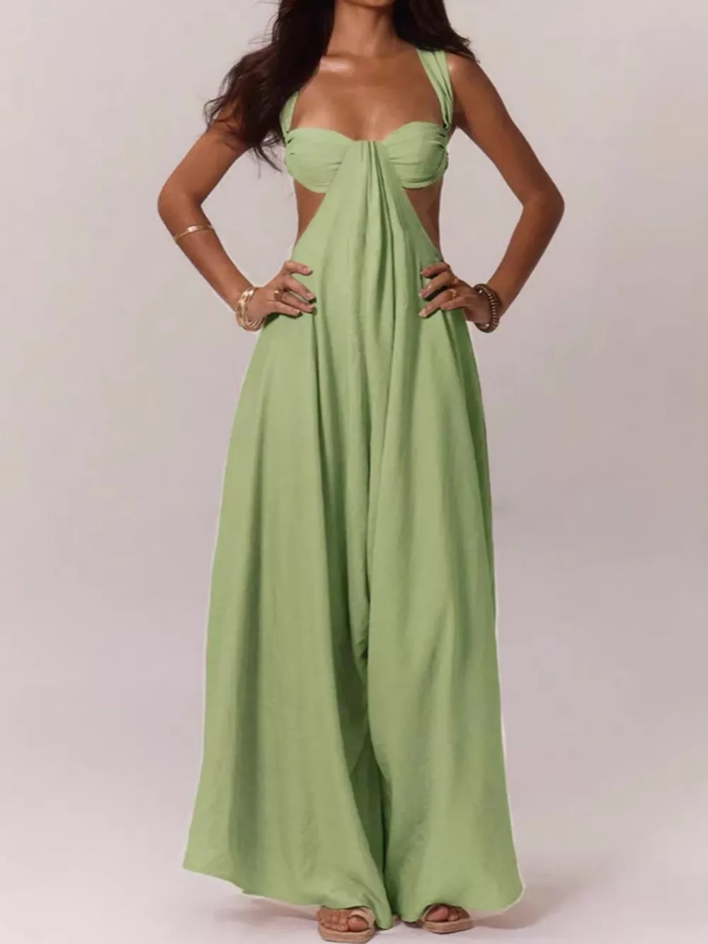 Backless Wide-Leg Jumpsuit with Cut-out Detail, image 5