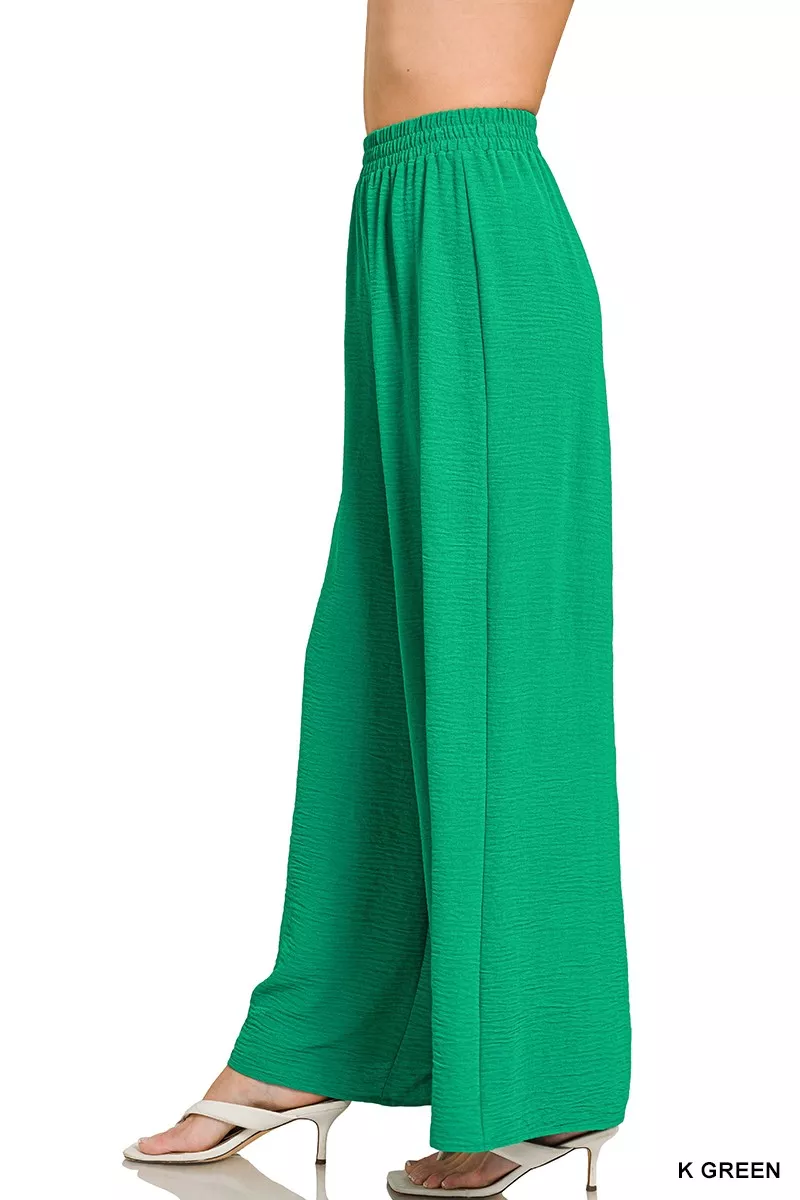 Woven Airflow Elastic Waistband Pants, image 3
