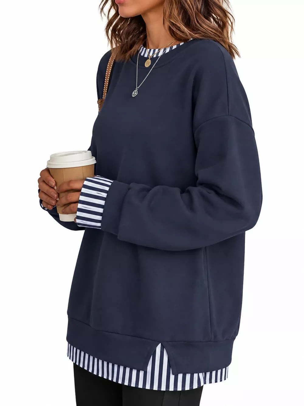 Full Size Layered Look Crew Neck Sweatshirt Plus Size, image 25
