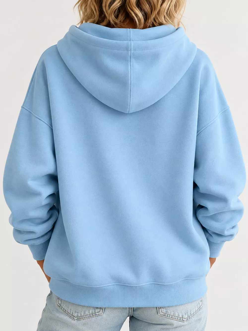 Drawstring Dropped Shoulder Hoodie, image 3