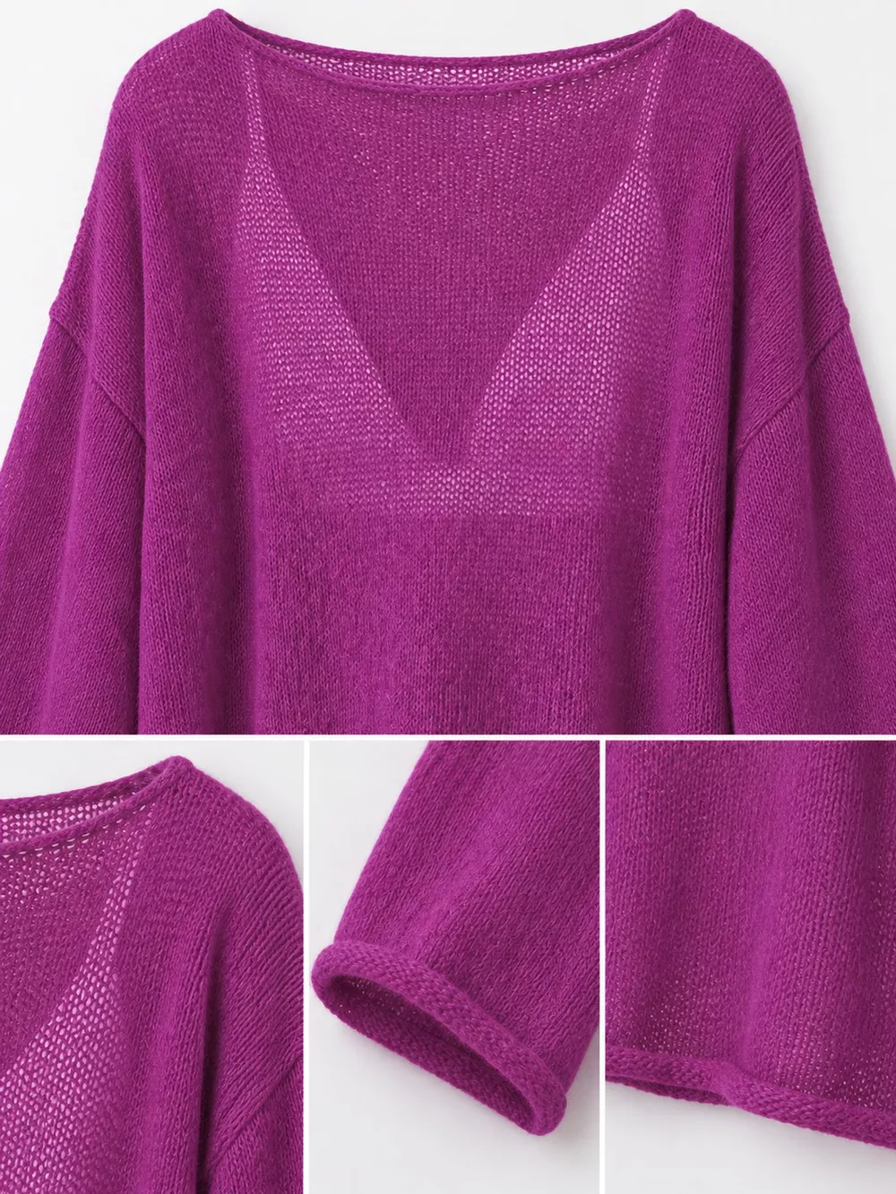Lightweight Dropped Shoulder Knit Cover Up, image 54