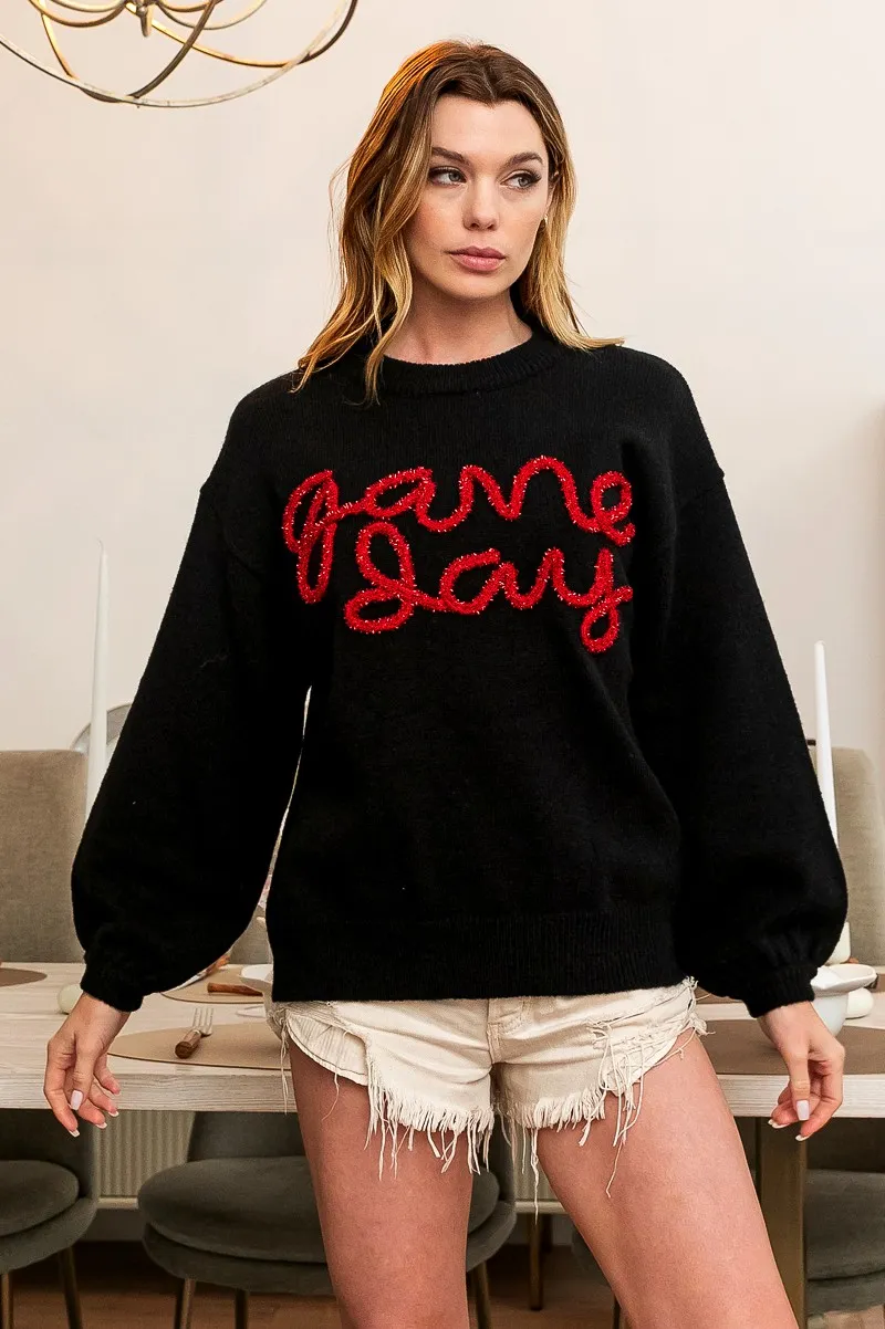 Game Day Metallic Letter Sweater, image 9