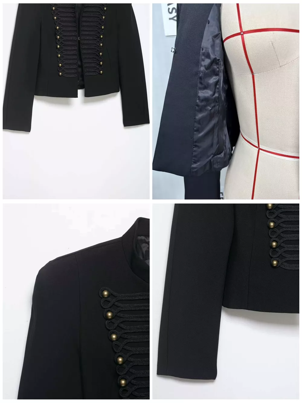 Decorative Button Cropped Jacket, image 6