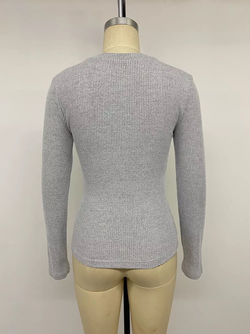 Ribbed Lace Trim Henley T-Shirt, image 12