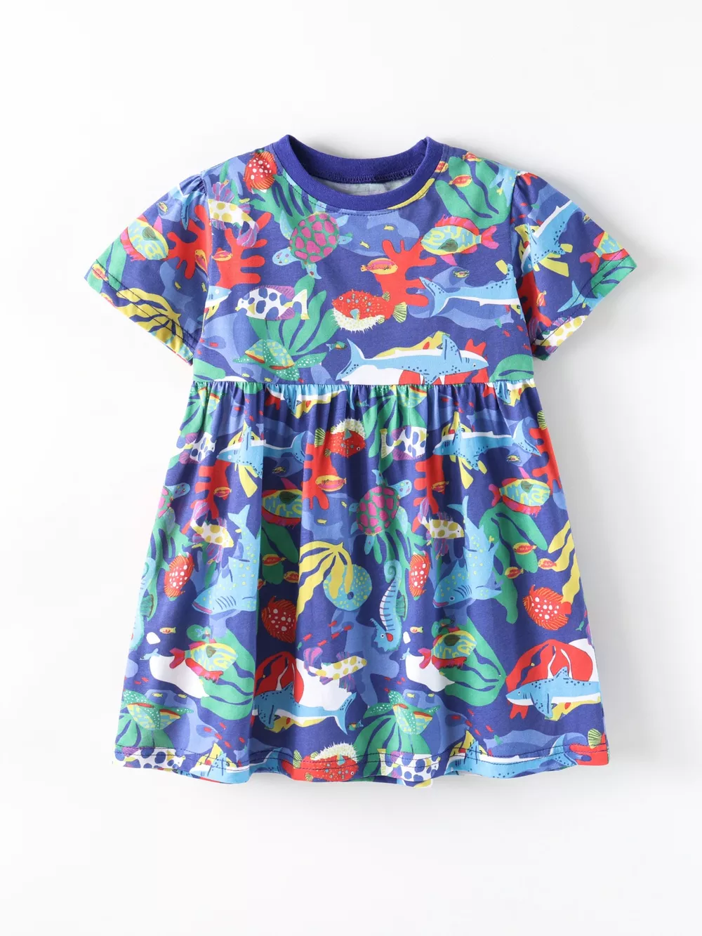 Children's Marine Life Print A-Line Dress, image 2