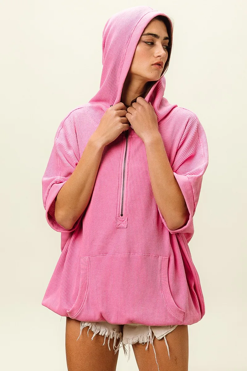 Vintage Washed Waffle Thermal Hoodie, image 10