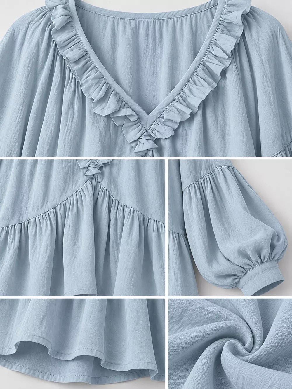 Ruffled V-Neck Blouse, image 9