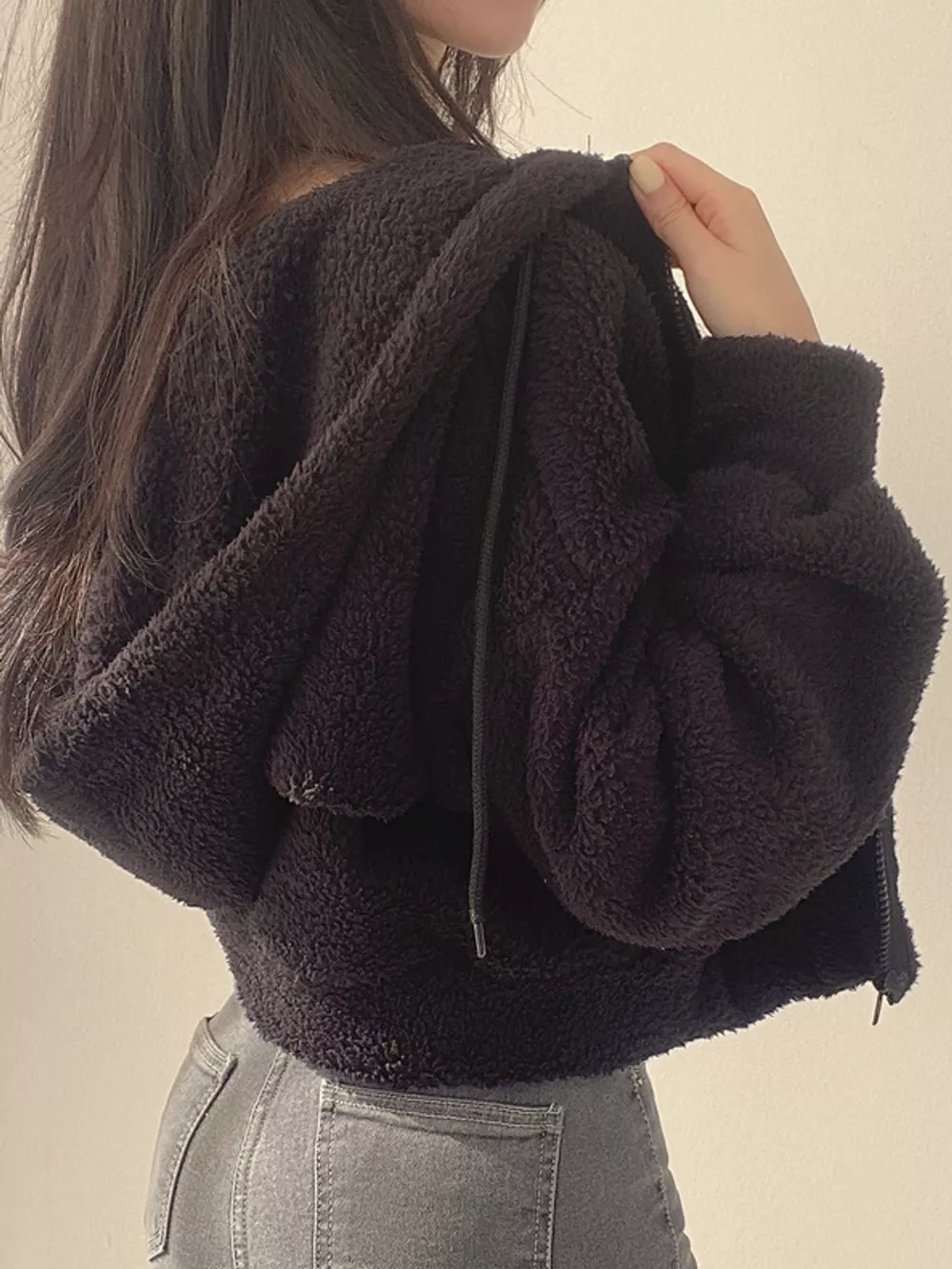 Oversized Sherpa Zip-Up Hoodie, image 16