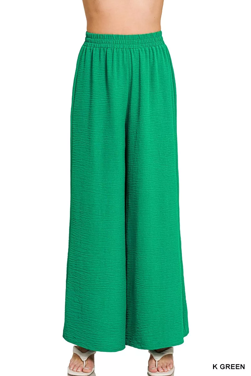 Woven Airflow Elastic Waistband Pants