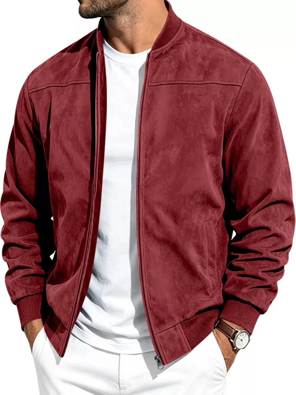Men's Full Size Zip Up Long Sleeve Jacket Plus Size, image 24