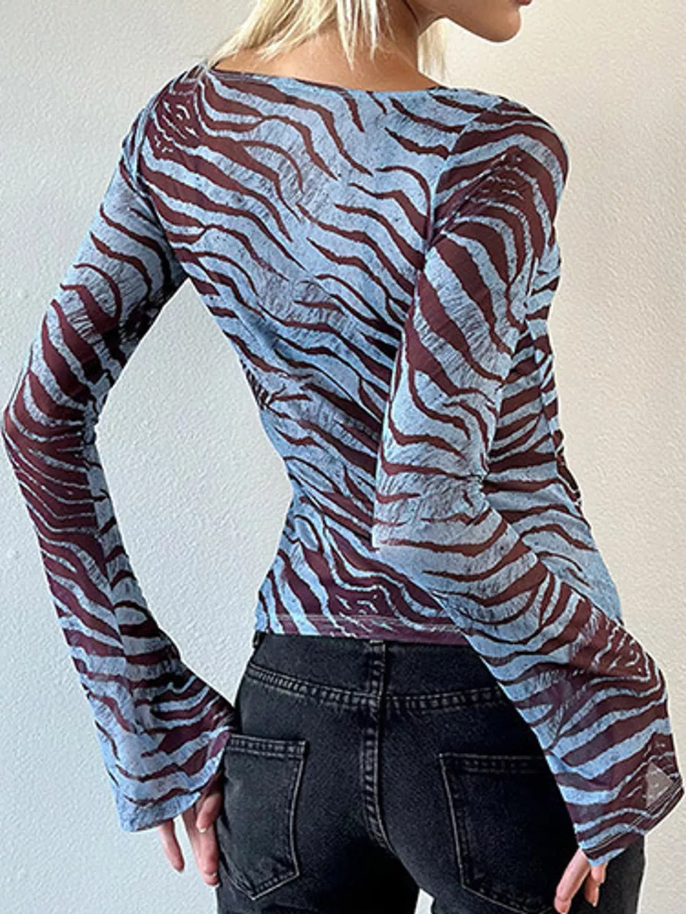 Printed Long Sleeve Slim Fit T-Shirt, image 9