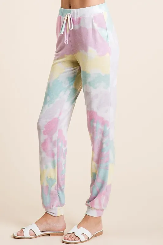 Tie Dye French Terry Casual Pants, image 2