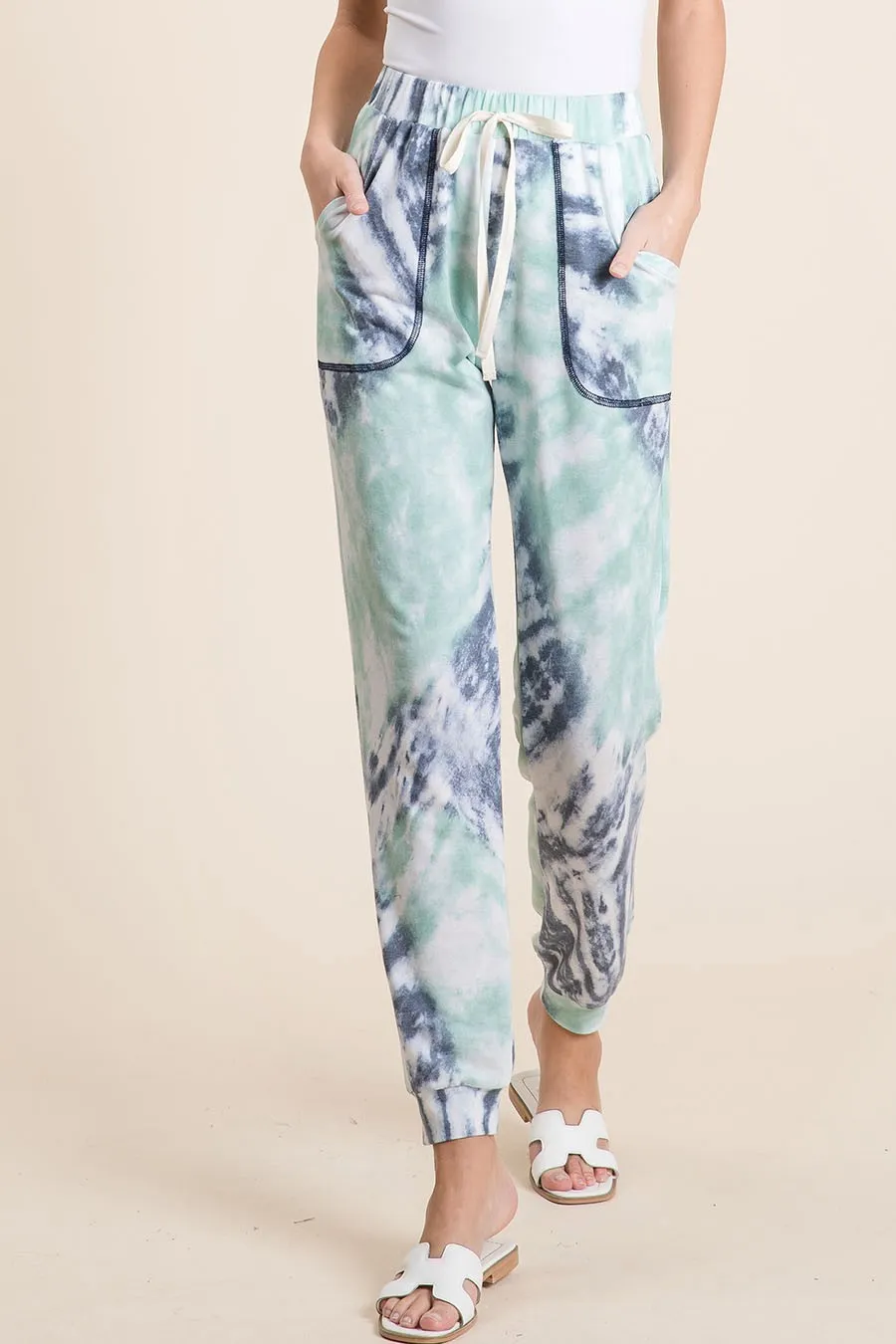 Tie Dye French Terry Casual Sweat Pants, image 2