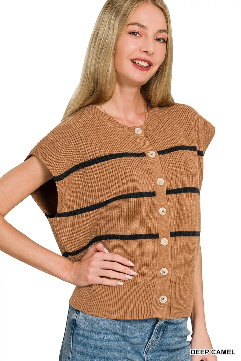 Striped Viscose Sweater Vest