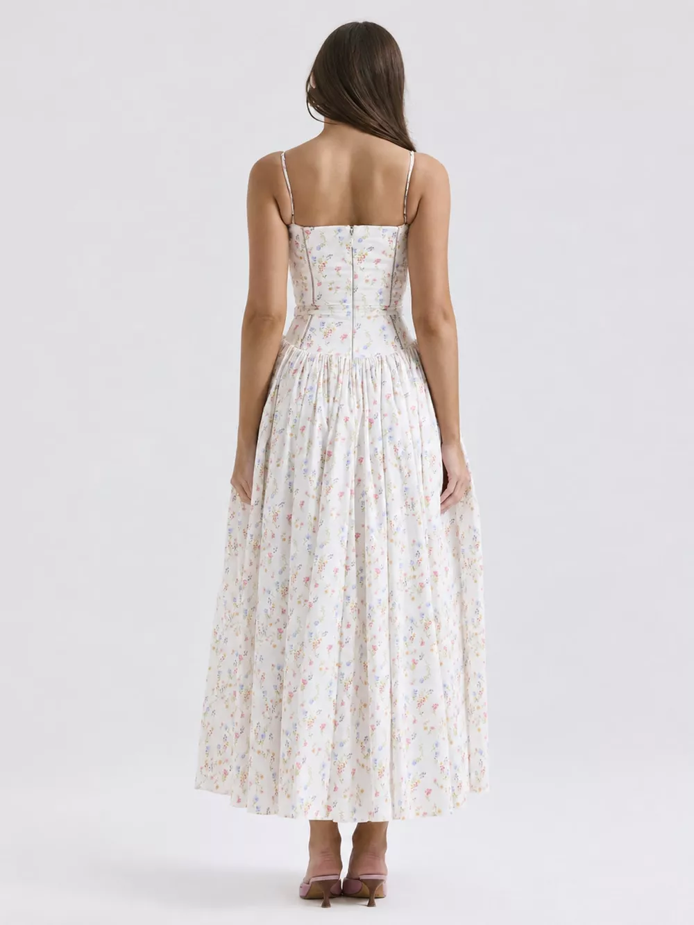 Floral Spaghetti Straps Midi Dress, image 20
