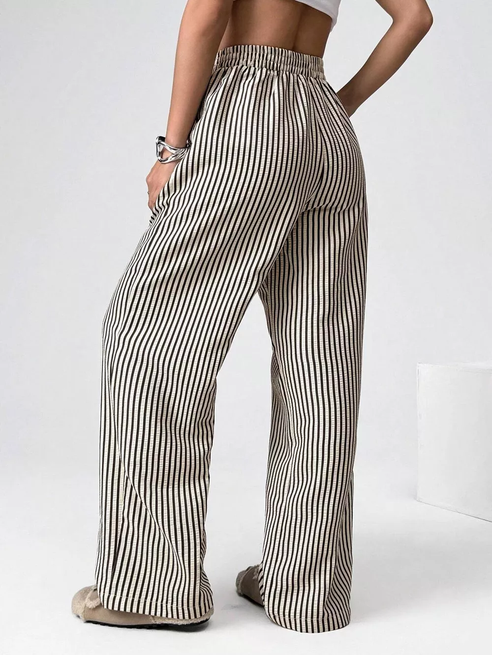 Striped High-Waisted Wide Leg Pants, image 16
