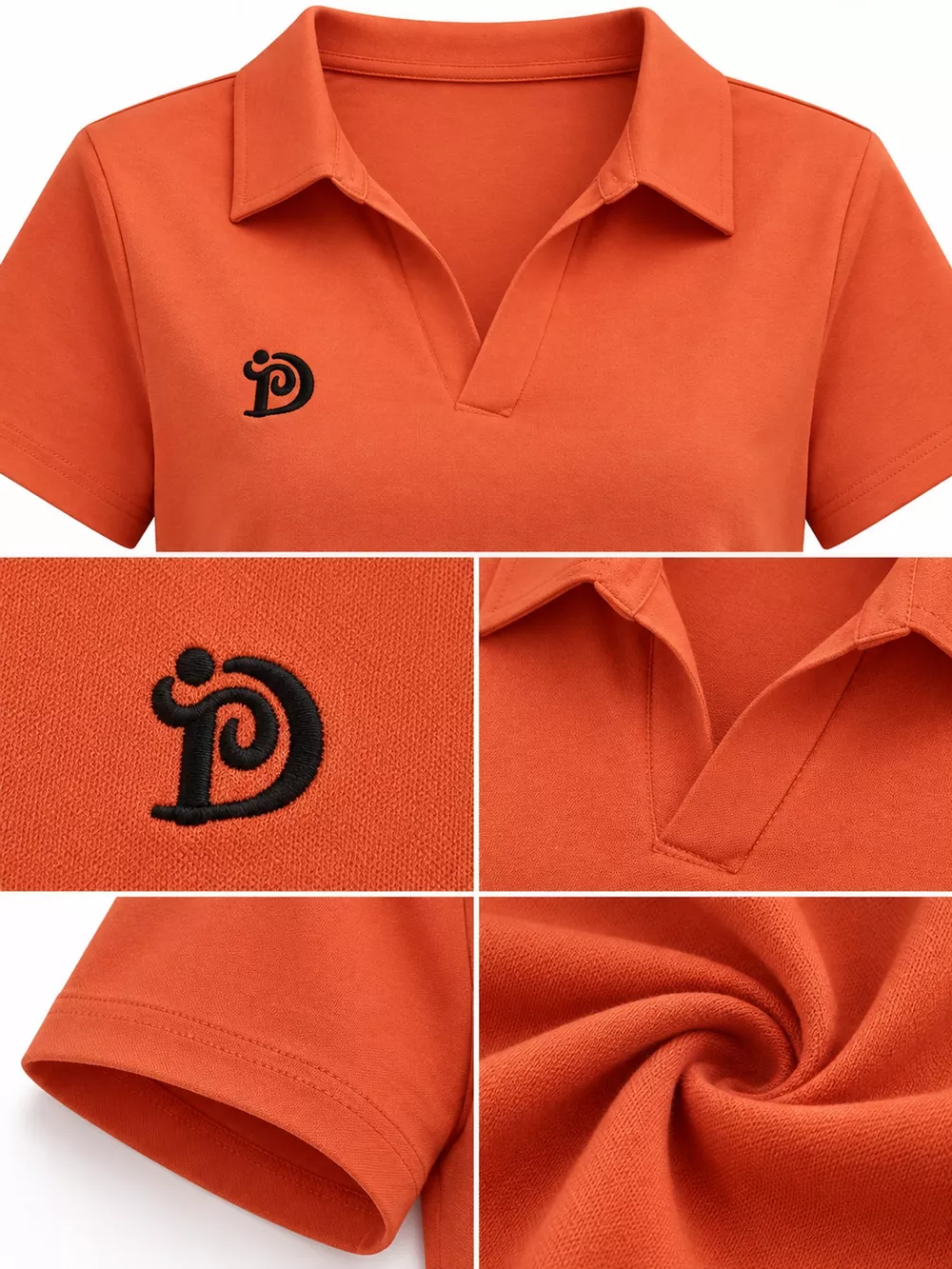 Plus Size Collared Neck Short-Sleeve Polo, image 25