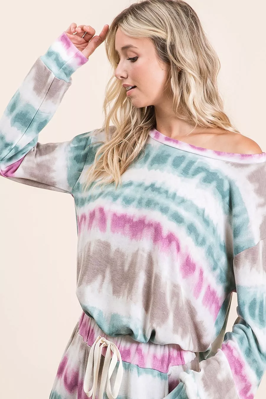 Tie Dye Print Terry Sweatshirt, image 6
