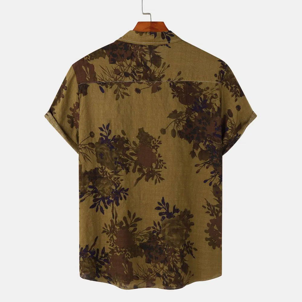 Men's Plus Size Printed Short Sleeve Button Down Casual Shirt, image 11