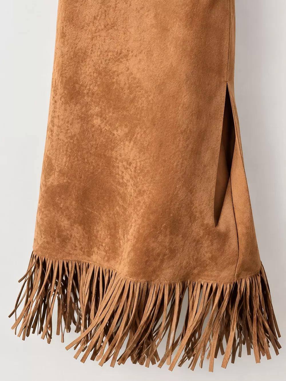 High-Waisted Fringe Midi Skirt, image 4