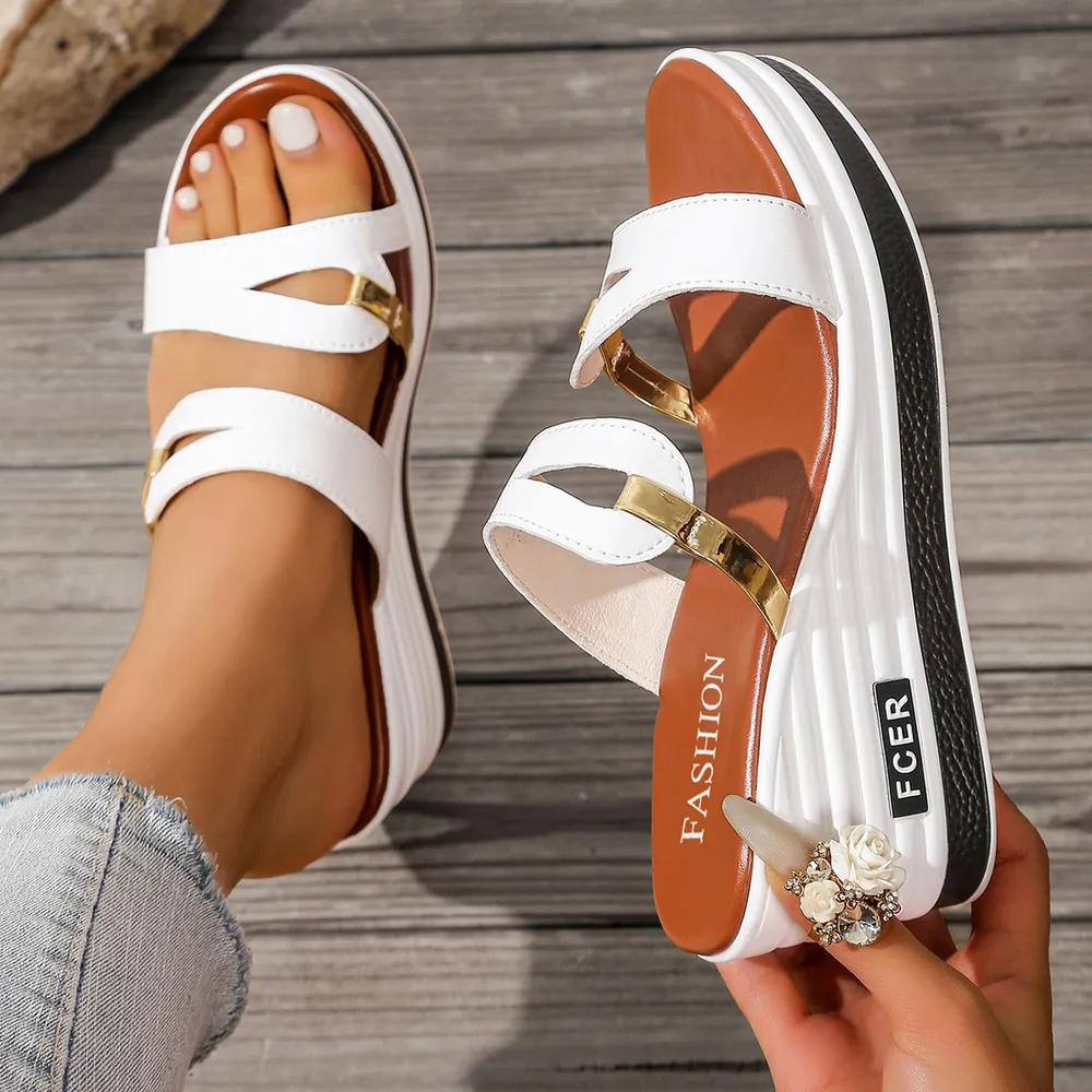 Casual Platform Strappy Wedge Sandals, image 3