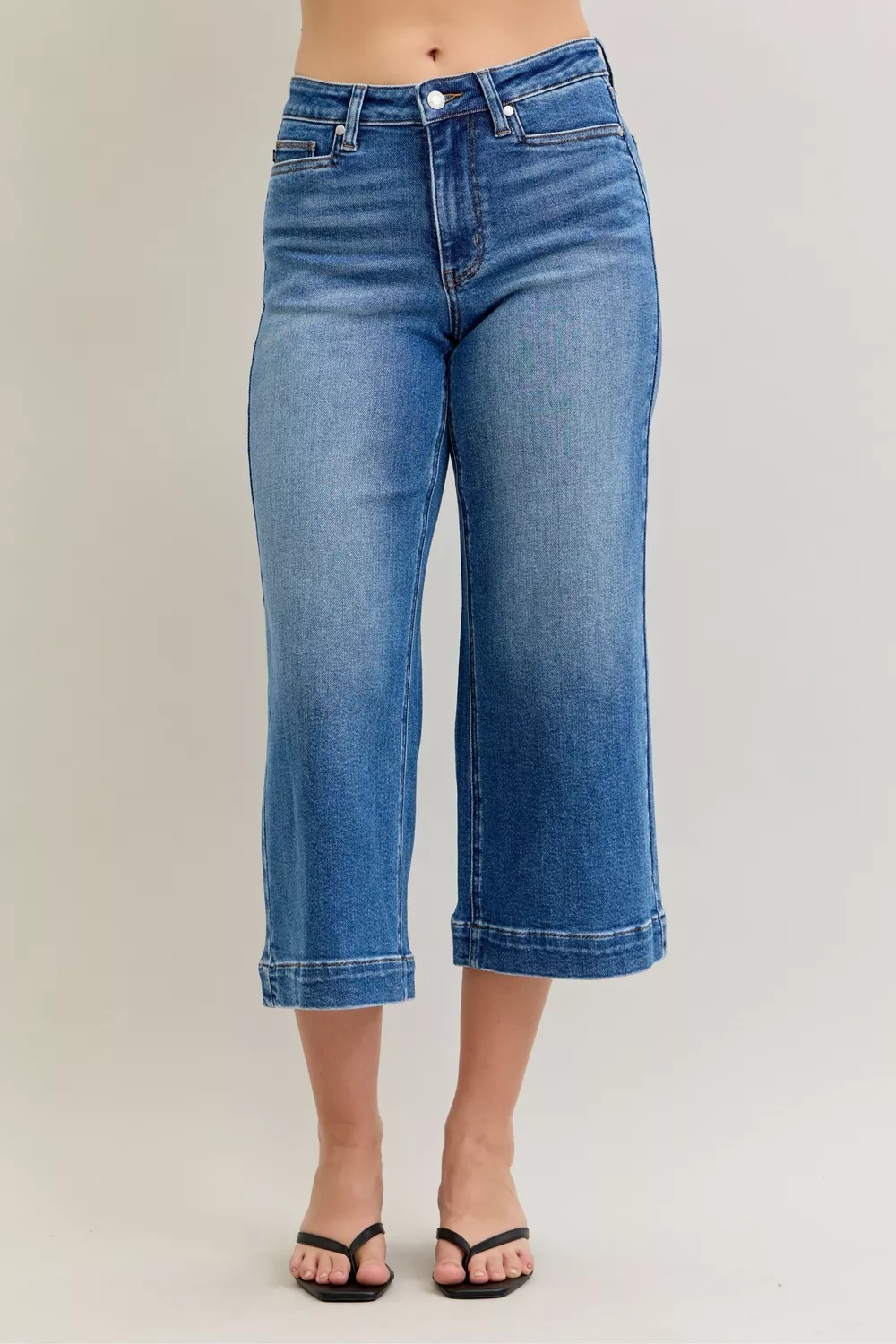 Mid Rise Crop Wide Leg Jeans, image 12